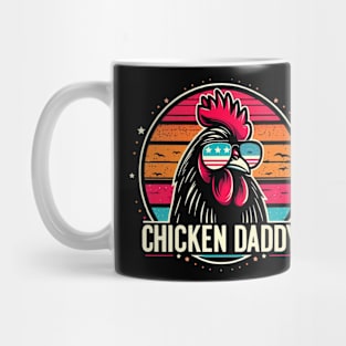 Vintage Chicken Daddy sunglasses usa flag : Funny Poultry Farmer Mens Fathers Day gift for dad Mug